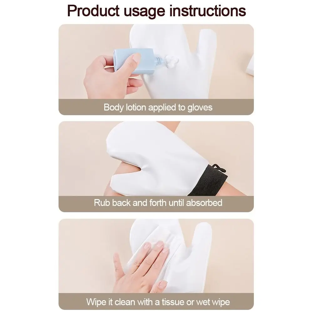 Lederen zelfbruinende want Wasbaar Sneldrogend Bodylotion Handschoen Herbruikbaar Sunless Fake Tan Lotion Applicator Lichaamsgezicht Toepassing