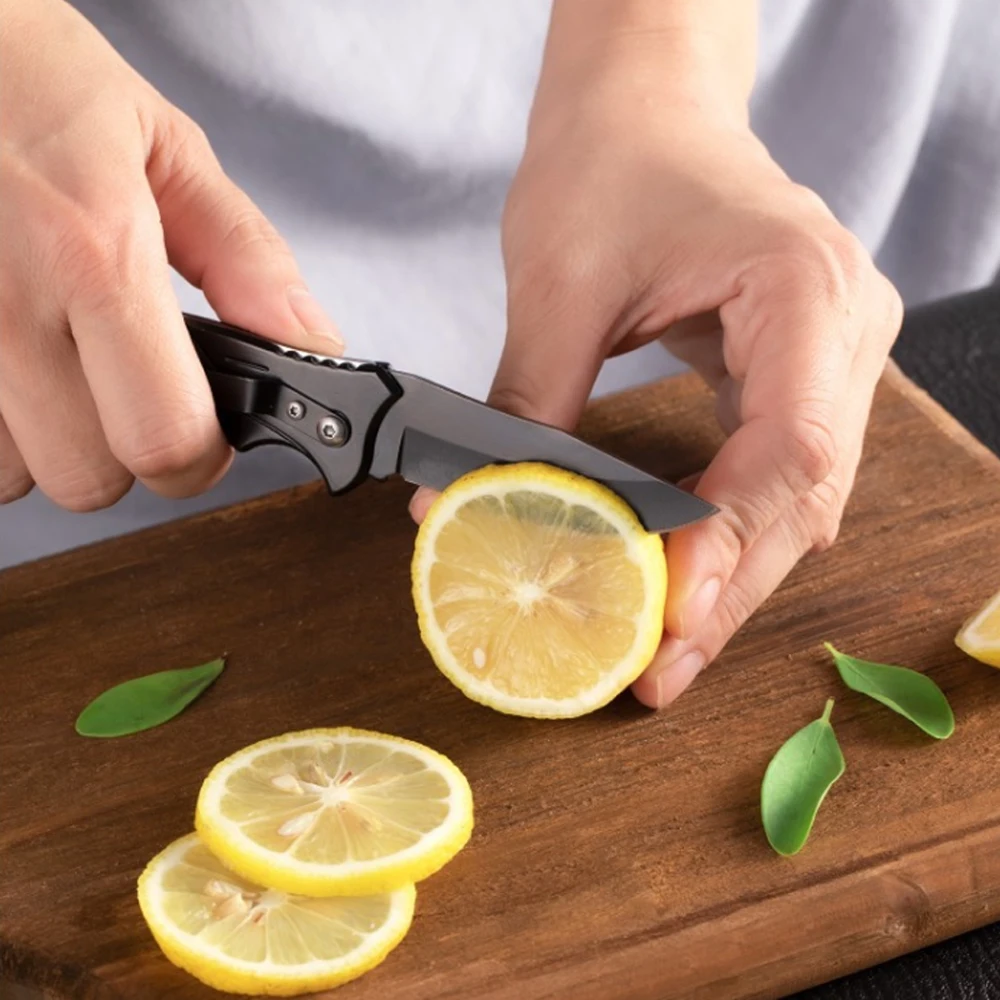 Full Stainless Steel Embossed Relief Folding Pocket Knife 3D Carved Anti-slip Texture Portable EDC Daily Cutting Tool For Campin