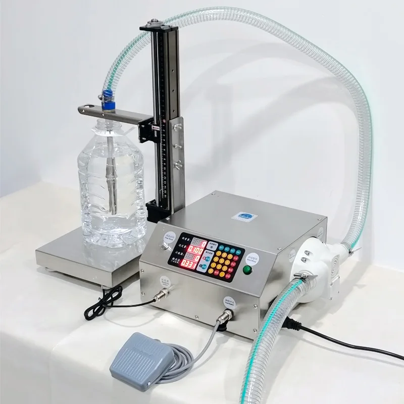 Automatic Weighing Single Head Quantitative Filling Machine Beer Beverage Oil Bottle Filler Digital Control Panel for Bottles