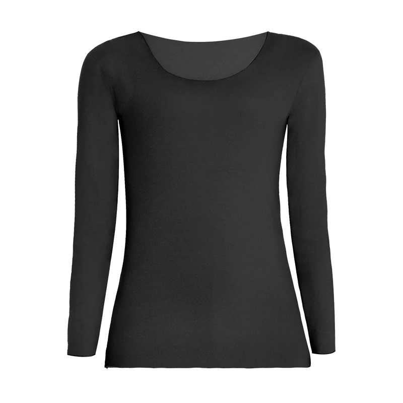 Seamless Thermal Underwear for Women, Fleece-Lined and Thickened, Suitable for Spring, Autumn, and Winter; Base Layer Top for Young Women, Single Piece, Cold-Resistant Top
