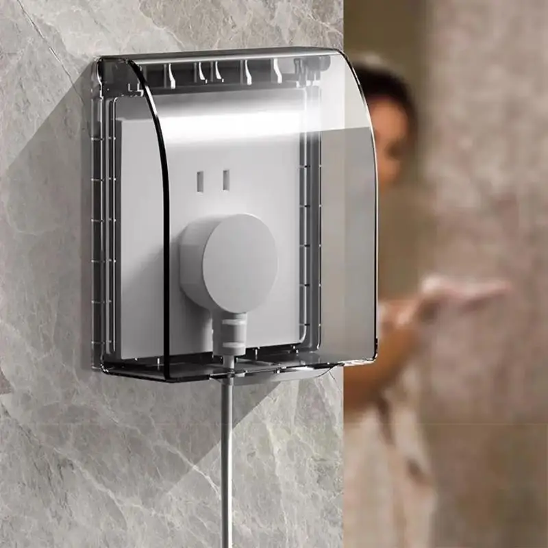 Universal 86 Type Wall Socket Waterproof Box Transparent Plate Switch Protection Cover Household Electrical Socket Accessories