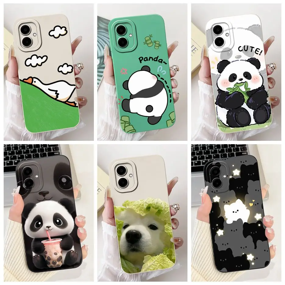 For Samsung Galaxy A06 Case SM-A065F Cute Panda Cartoon Cover Shockproof Phone Case For Samsung A06 A 06 GalaxyA06 4G Soft Shell