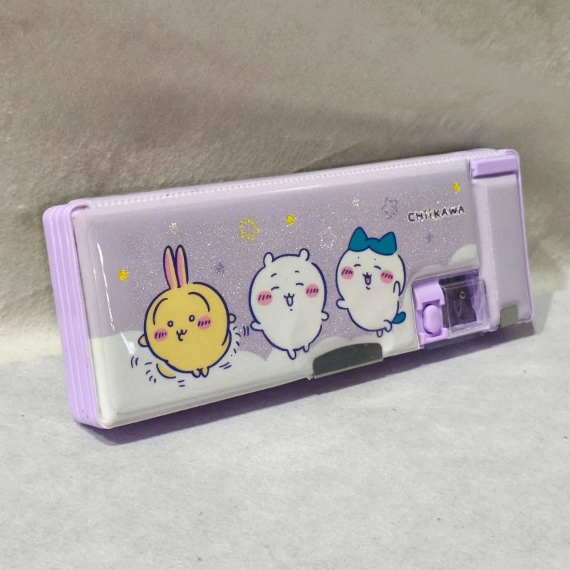 Cute Chiikawa Multi-Functional Double-Sided Pencil Box Large Capacity Cartoon Stationery Case for Primary School Students Grade view 2