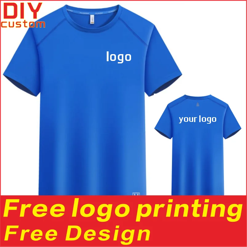 

Quick drying sports men's and women's T-shirts, summer breathable short sleeved shirts, printed logo embroidery workwear design