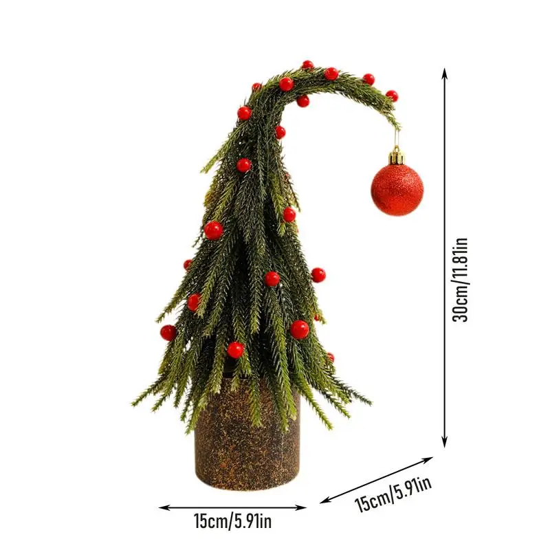 Bent Christmas Tree Green Artificial Christmas Tree Small Christmas Tree Sculpture Pine Christmas Tree Christmas Decor For