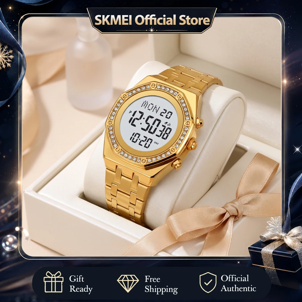 skmei-2480-高級デジタル腕時計、防水仕様、レディース、デュアルタイム表示、女性向けファッションウォッチ、ストップウォッチ機能、elバックライト、曜日・日付表示。