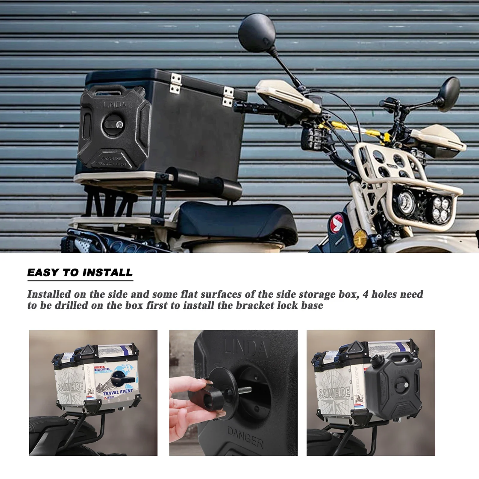 

Gas cans 3L / 1.32Gallon Gas Tank in Polyethylene(HDPE) Material with Black