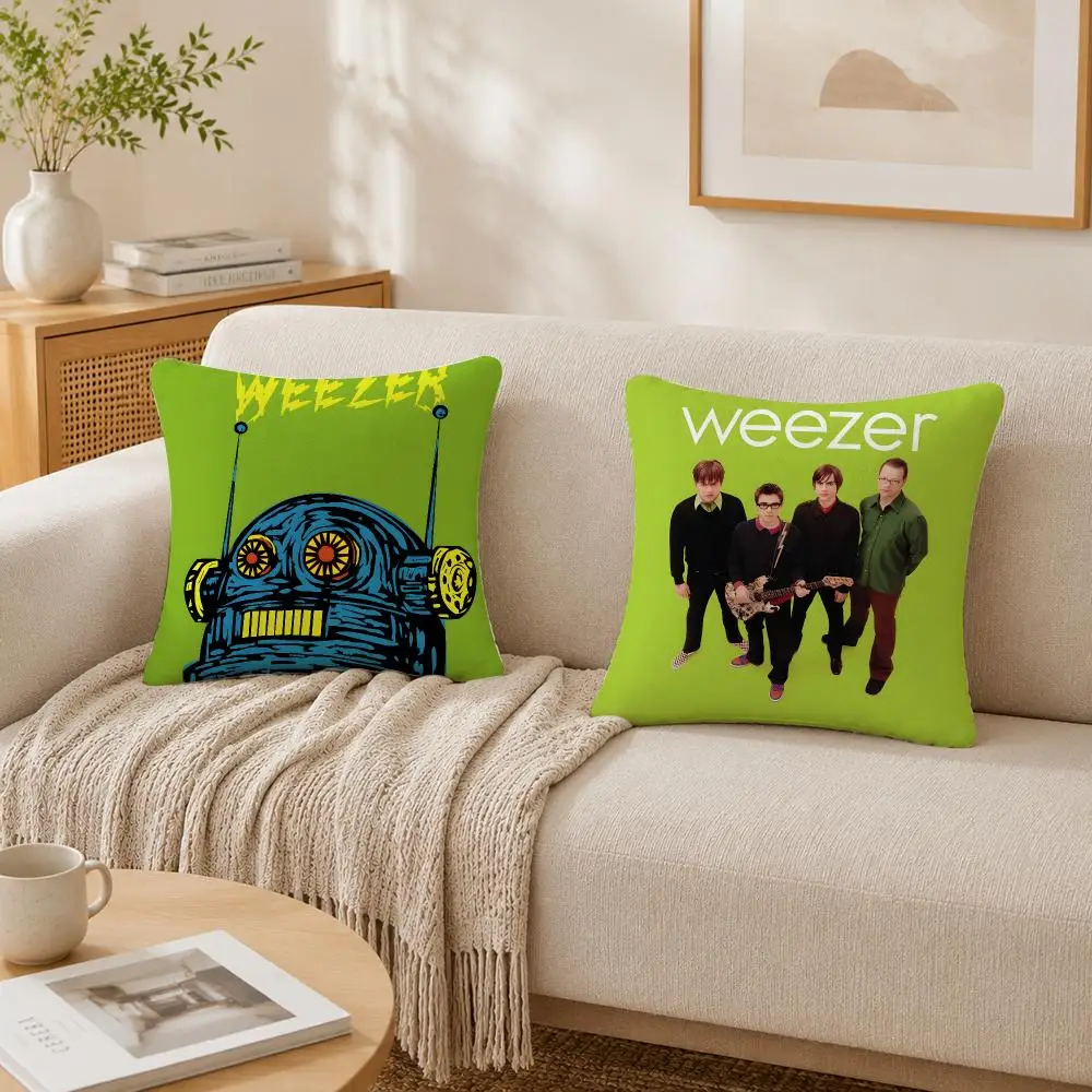 Rock Band W-weezer Cushion Cover Plush Decorative Pillow Case With Hidden Zipper Cutecore Room Decor For Home