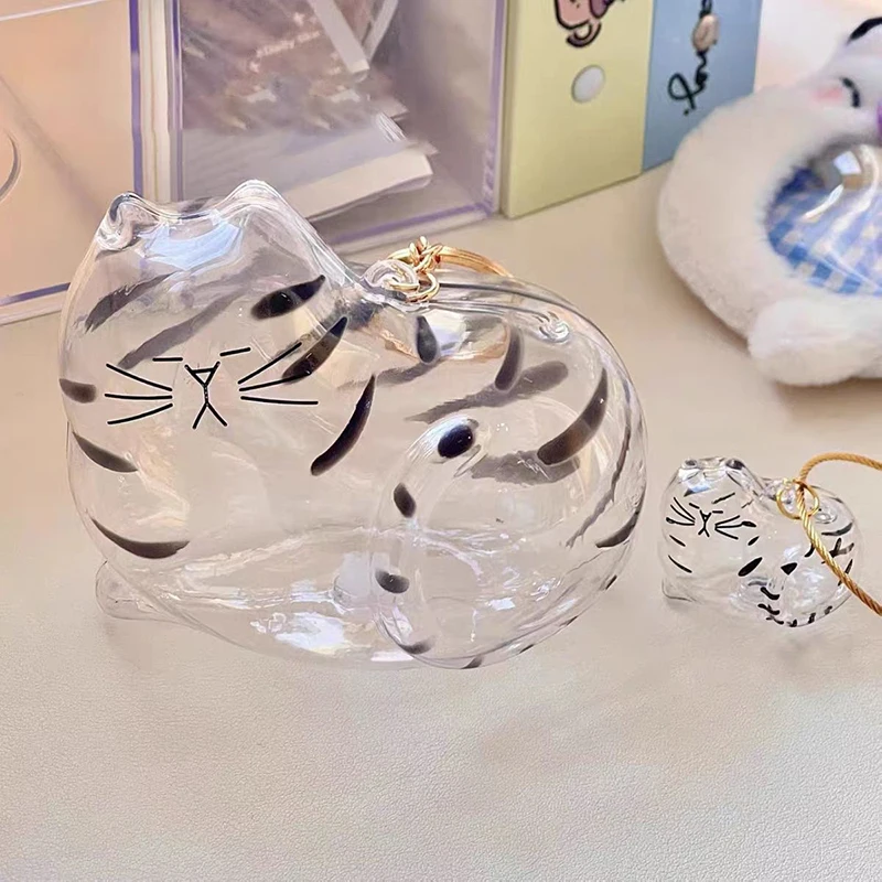 {MX} Transparent Pet Cat Hair Storage Jar Keychain Mini Cat Fur Keepsake Display Glass Bottle With Base DIY Pet Memorial Crafts