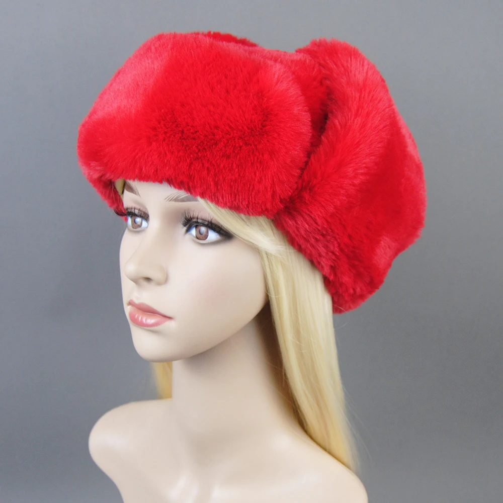 Women Bomber Hat Pilot Trooper Cap Mens Faux Cashmere Hat Russian Ushanka Earflap Warm Caps Winter Snow Ski Hats