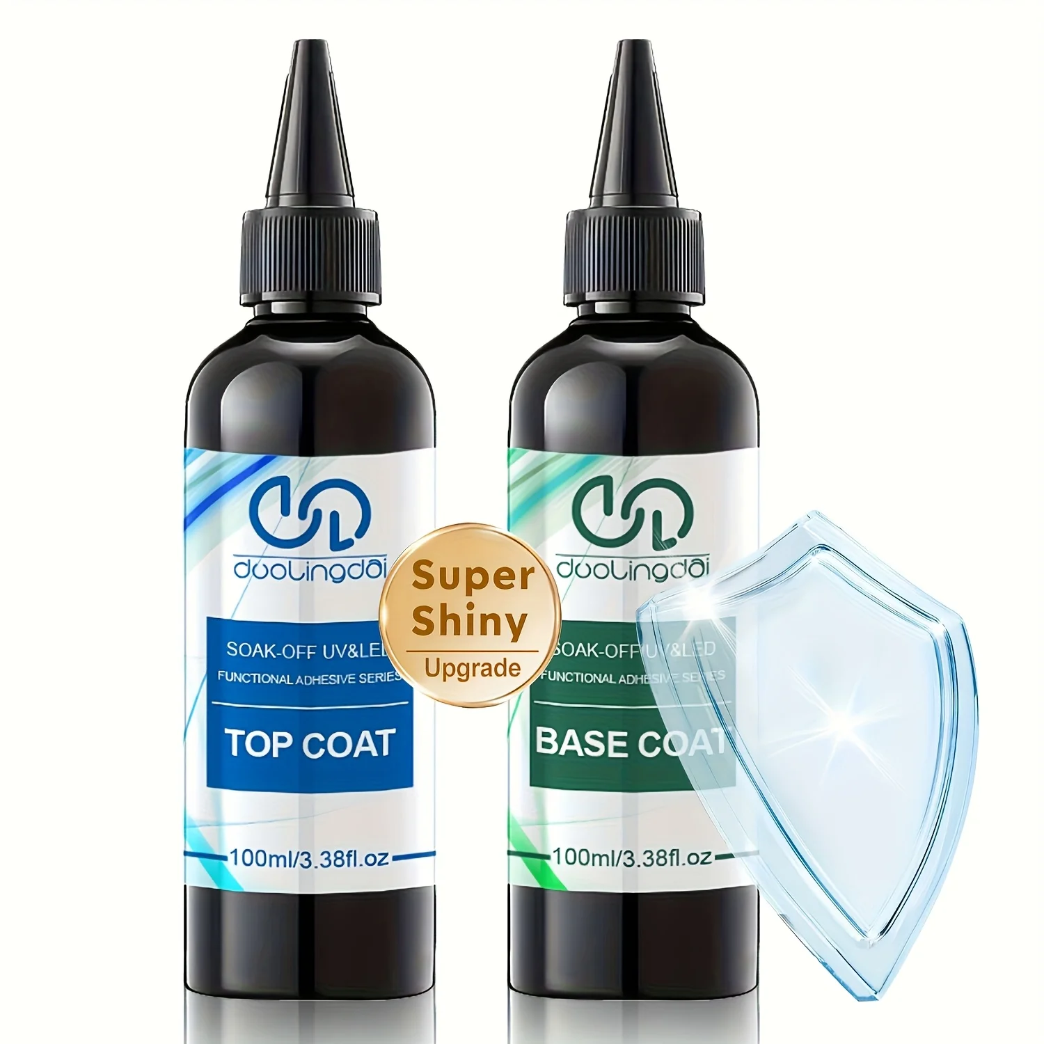 

Гель-лак для ногтей: набор базового и финишного покрытий, ультраглянцевый, не требующий снятия, для LED-ламп