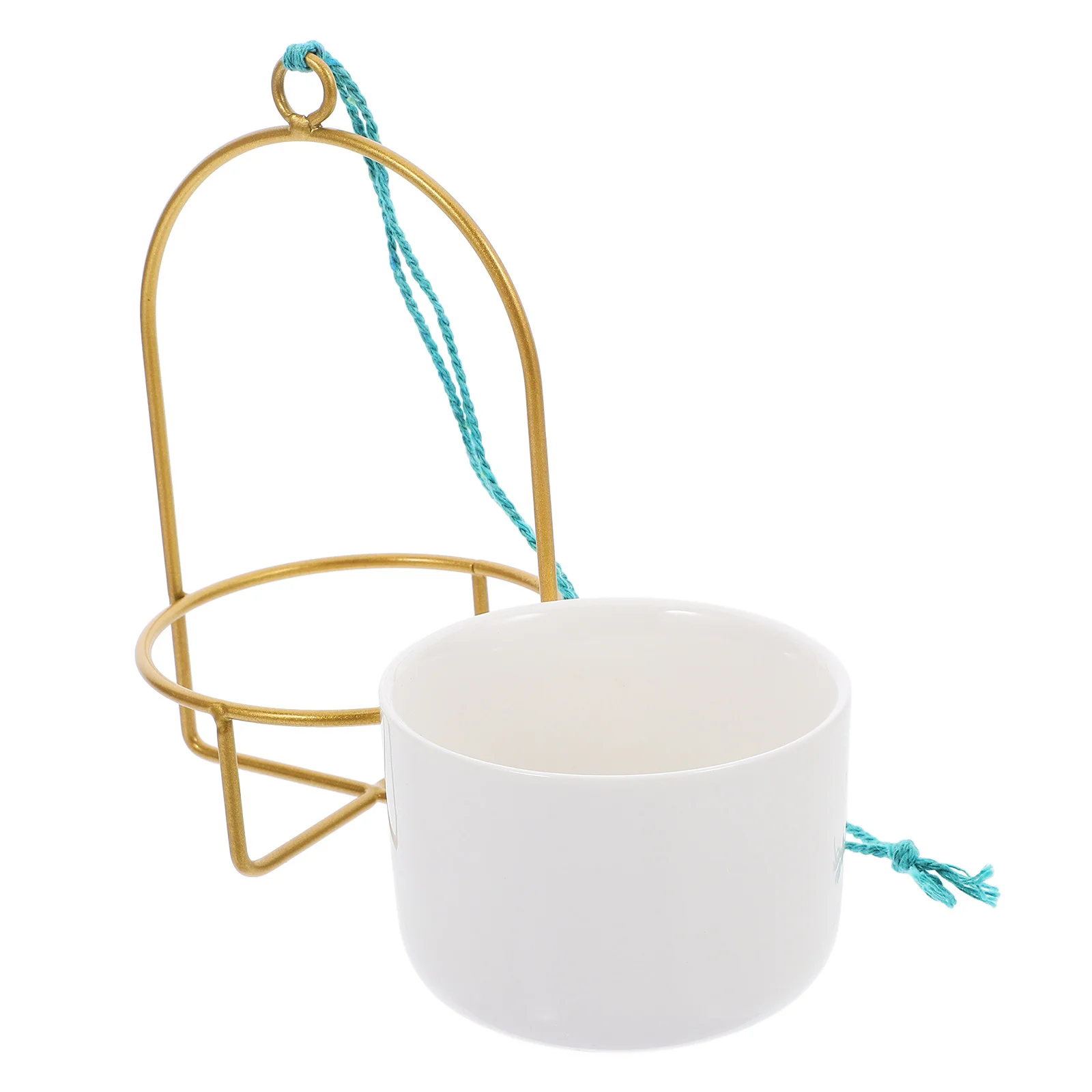 

1Set Ceramic Iron Wall Hanging Flower Pot Black Frame White Planter Creative Chic Home Decoration Succulent Air Plant Mini