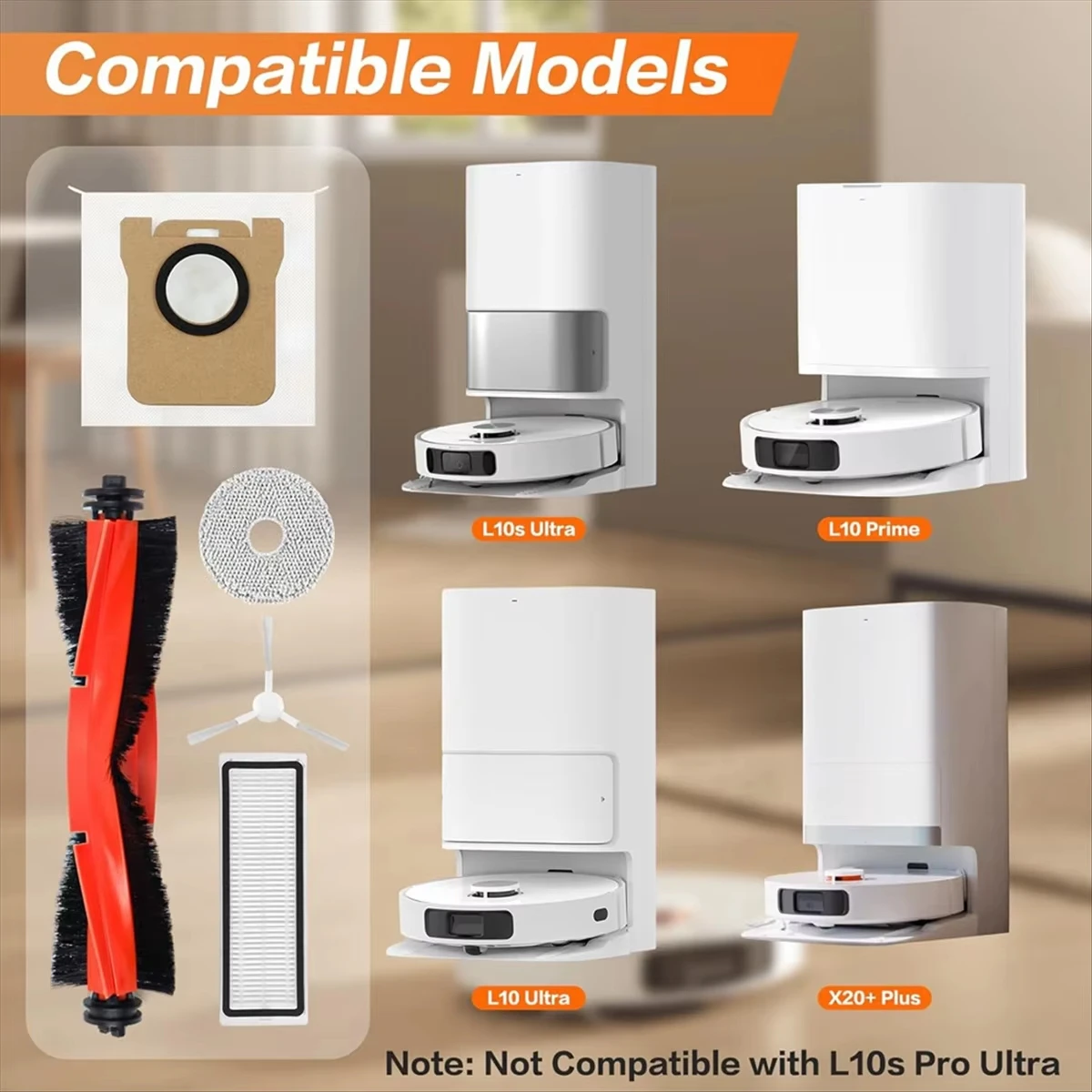 Voor Xiaomi X20+/X10+ Plus, voor Dreame L10s Ultra/L10 Ultra/L10 Prime Robot Stofzuiger Borstel Filters Mop Zakken