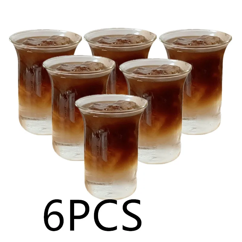 

6 шт., кофейные стаканы, стеклянная чашка для льда, американская чашка, пузырьковая кружка для воды, стакан для пива, чашки для молока, легкая чашка для фруктов, чая, стаканы для питья