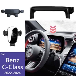 For Mercedes-Benz C Class W206 2022 2023 2024 Phone Holder Car Mobile Phone Wireless Charging Gravity Mount Base Car Accessories