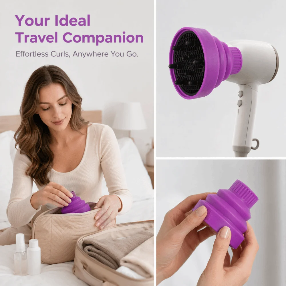 Silicone Material Hair Dryer Diffuser Portable Collapsible Design Silicone Hair Diffuser Easy Install Professional