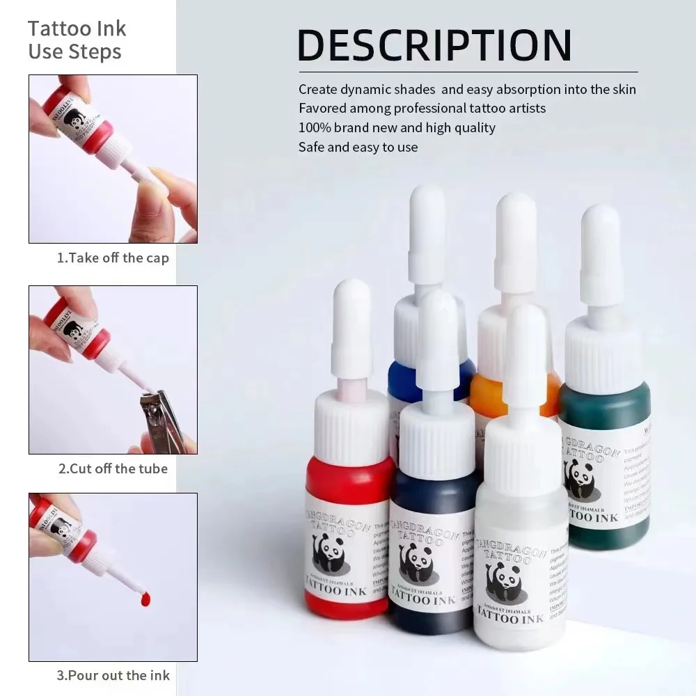 5ml Tattoo Ink Pigment Body Art Beauty Paints Makeup Tattoo Supplies Semi-permanent Eyebrow for Body Art Paint