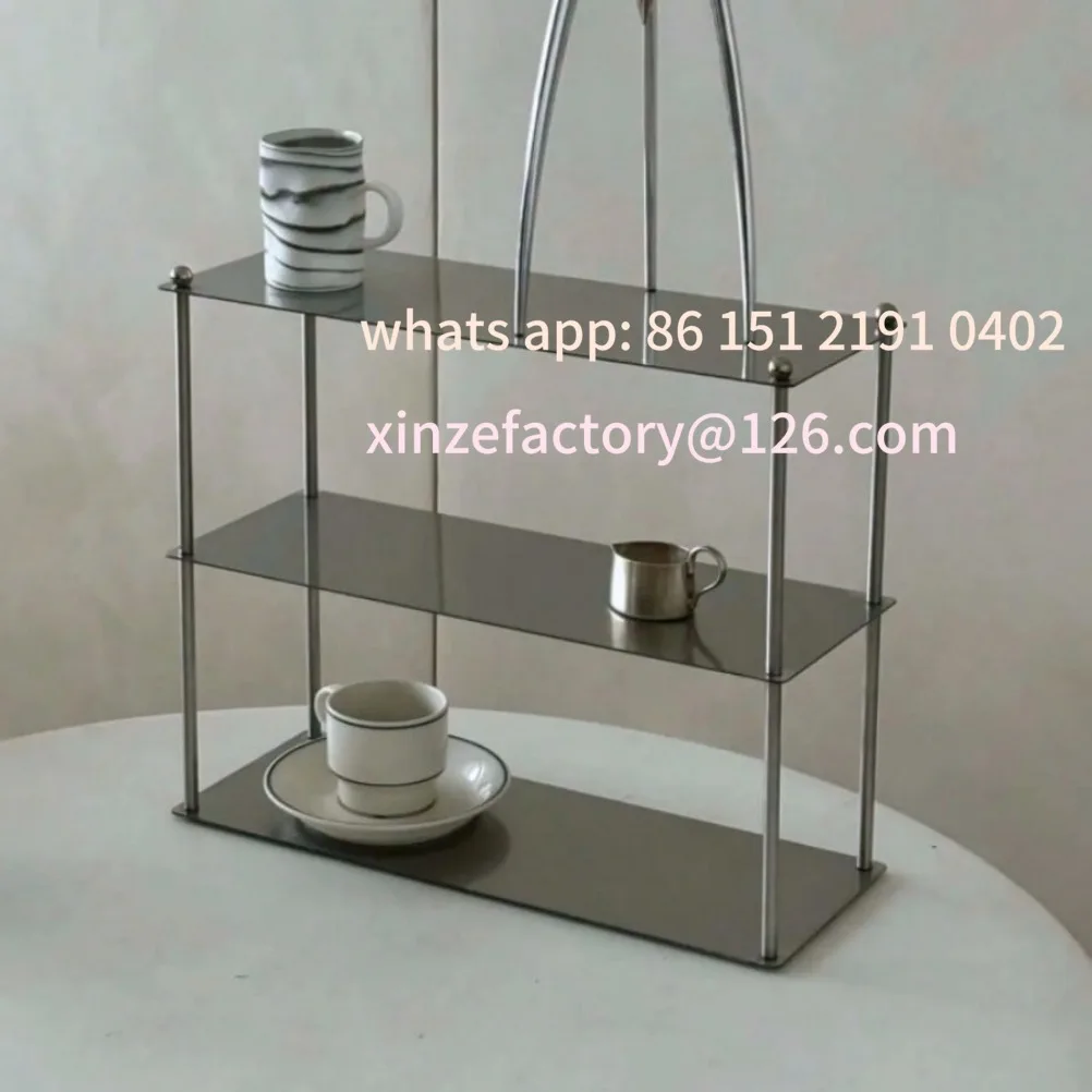 

Настраиваемая полка для хранения косметики, кухонные минималистичные полки из нержавеющей стали, стальная трехслойная стойка для хранения, винтажный органайзер для чашек