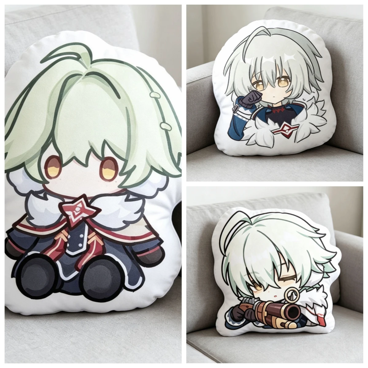 Car Accessories Xmas - ゲーム「原神」のQ版、かわいいコットン製ぬいぐるみ、アニメキャラクターのアリョーシャ、枕、椅子の背もたれ、車の座席、ソファの装飾品、クリスマスギフト。
