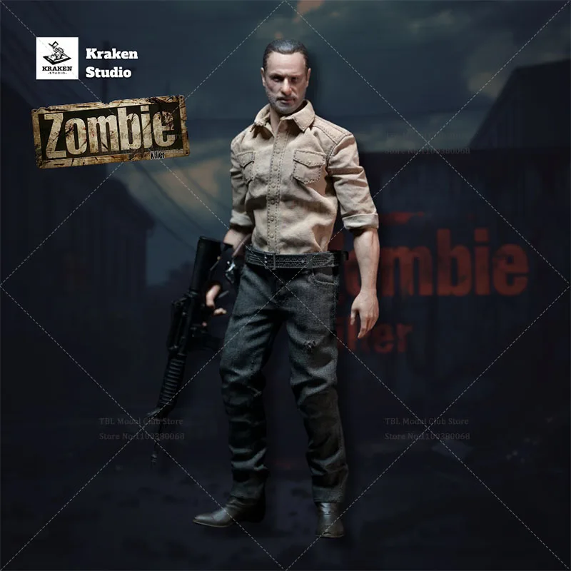 In Stock Kraken Studion 1/12 Scale Collectible Zombie Killer Rick Grimes 6Inch Male Solider Action Figure Model Toys for Fans