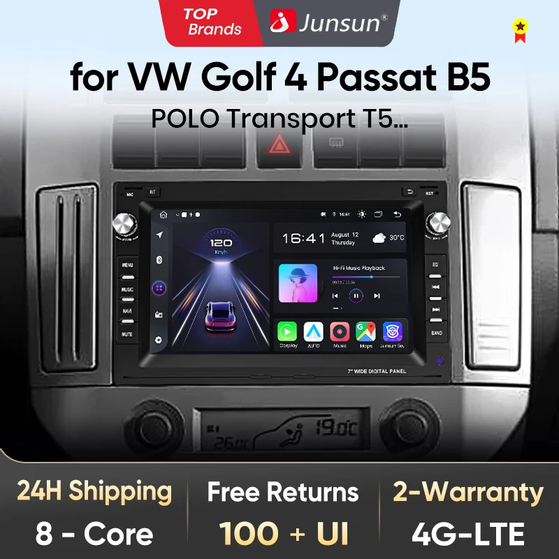 Junsun CarPlay Android Auto Car Intelligent Systems for VW Golf 4 Passat POLO Transport T5 Multivan Seat Jetta Autoradio