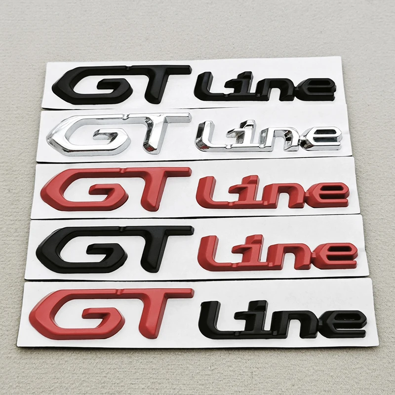 3D Metal Chrome Logo GT Line Emblem Badge For Peugeot 2008 301 307 308 408 3008 508 208 Car Rear Trunk Fender Styling Decoration