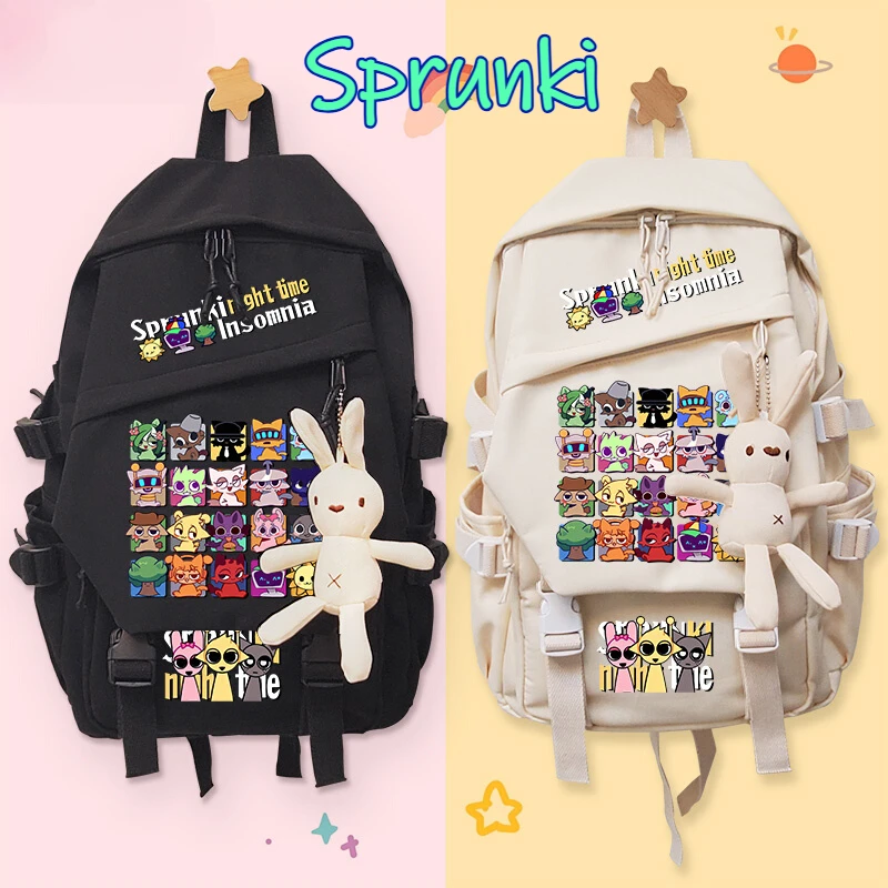 Sprunki Cartoon Student School Bag Sprunki Winda Virana Simon Game Peripheral Backpack School Supplies Birthday Gift