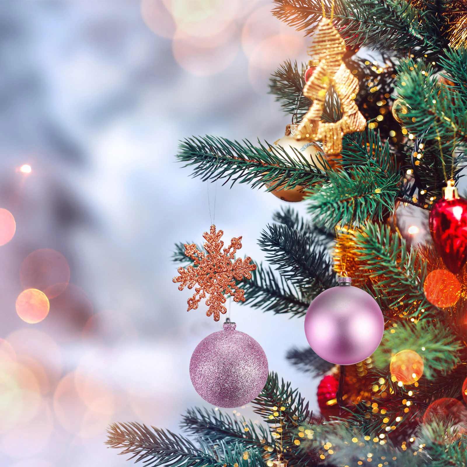 100個 クリスマスボールオーナメント クリスマスツリーデコレーションボール 3/4/6cm パーティーデコレーション 結婚式 ホリデー クリスマスデコレーション用
