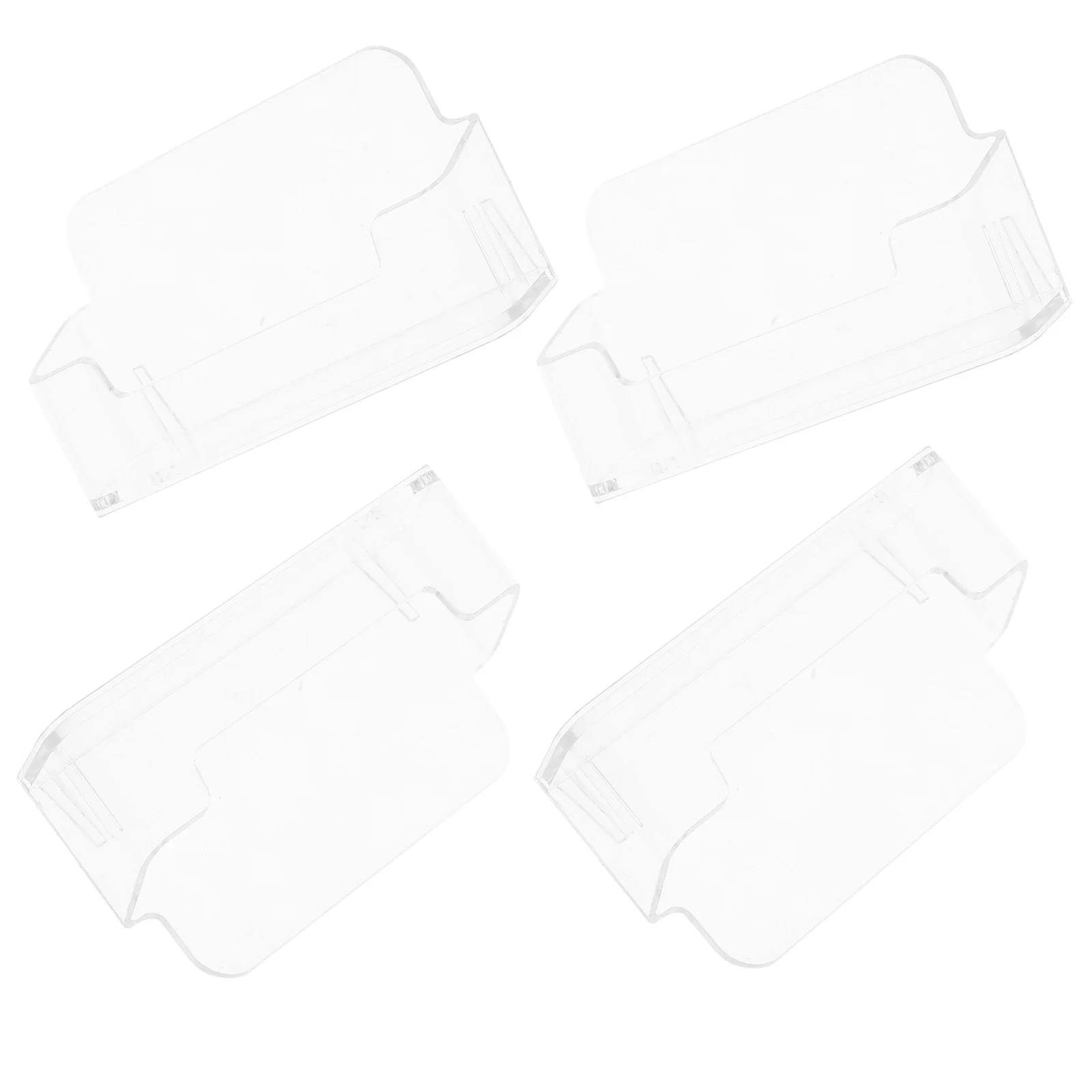 

4Pcs Clear Acrylic Business Card Display Stand Modern Sleek Design for Office Home Decor Card Organizer Display Stand