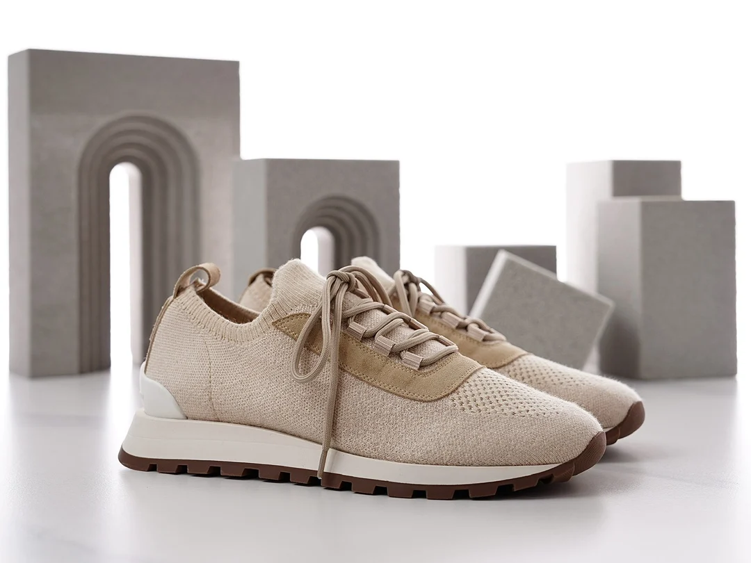 New Knitted Breathable Sneakers For Men, Lace‑Up Platform Flat Casual Shoes, Round Toe Summer Daily Walking Footwear_vogvips.com