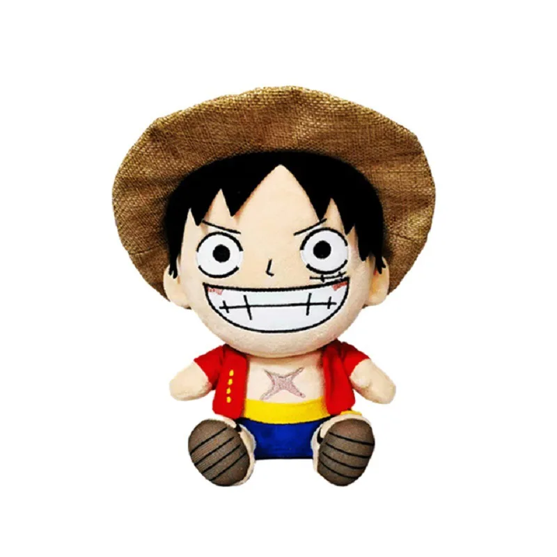 

25CM One Piece Anime Hobby Monkey D Luffy Roronoa Zoro Tony Tony Chopper Cartoon Plush Doll Pillow On Bed Birthday Gift