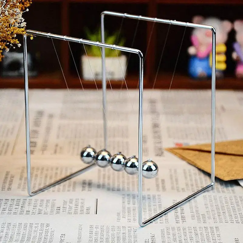 Newton\'s Cradle Steel Balance Ball Newton Ball Physics Science Pendulum Desk Table Decor Metal Pendulum Ball home decor