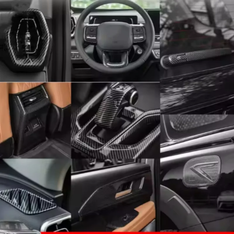 

LHD For Haval H5 2023 2024 Accessories Carbon Car Window Lift Rear Armrest Inner Handle Central Console Gear Shift Panel Air Ven