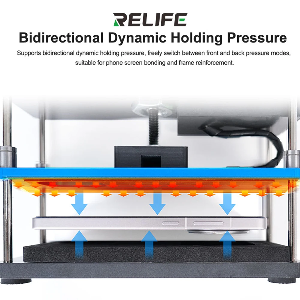 RELIFE LS5 SE Dual-Heat Pressure Table for  Mobile Phone Repair Back Cover Heating Frame/Screen Heat Pressing Reinforcement Tool