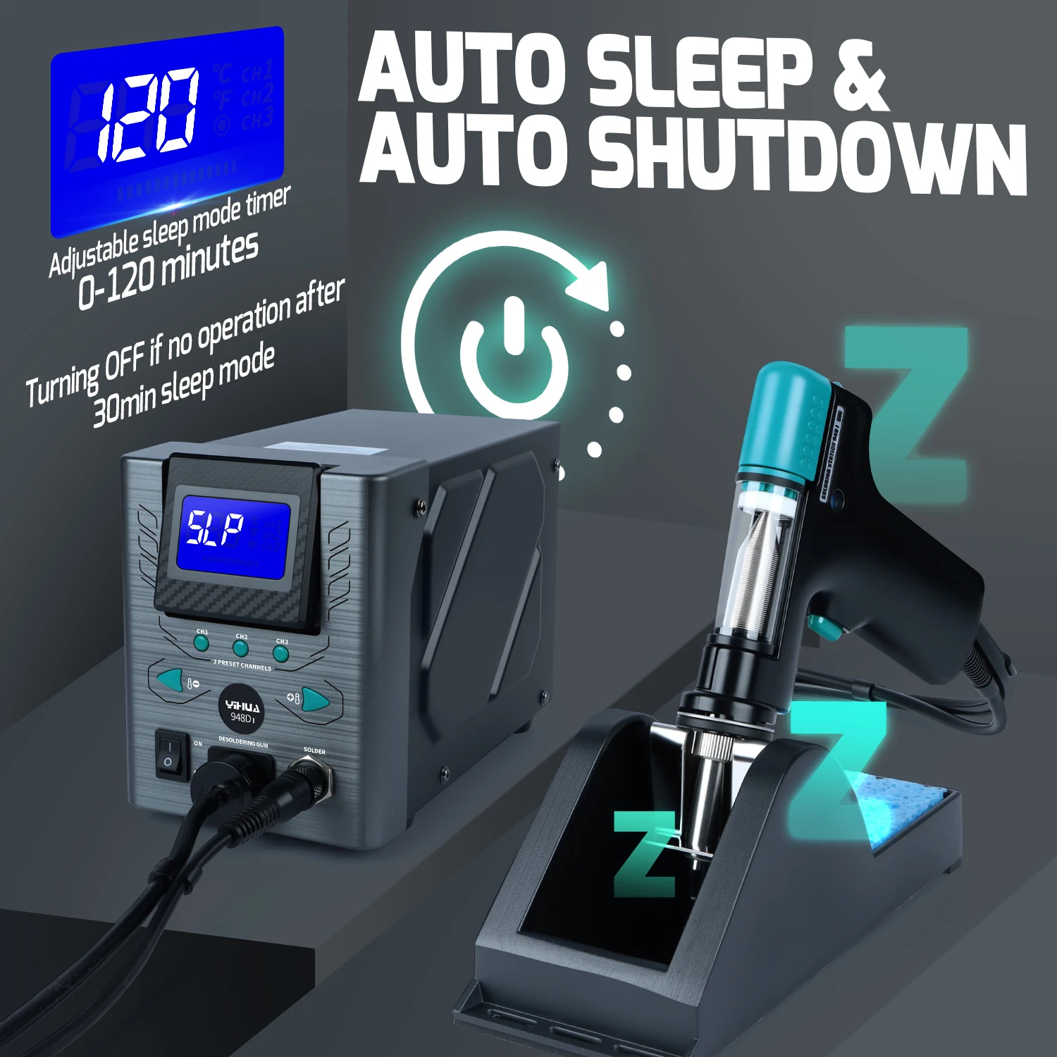 Станция для распайки, 110 Вт, электрическая паяльная олова, всасывающая присоска GTHT PTH, инструмент для удаления печатных плат, сварочный инструмент YIHUA 948D-I