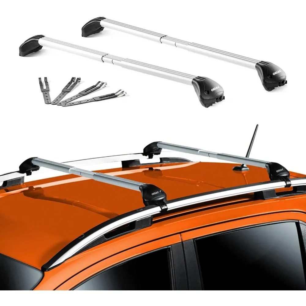 Telescopic Heavy Duty Roof Rack Cross Bars for 2005-2009 Hyundai Tucson, 220Lbs Capacity, Aluminum Silver, Fits Cargo Carriers,