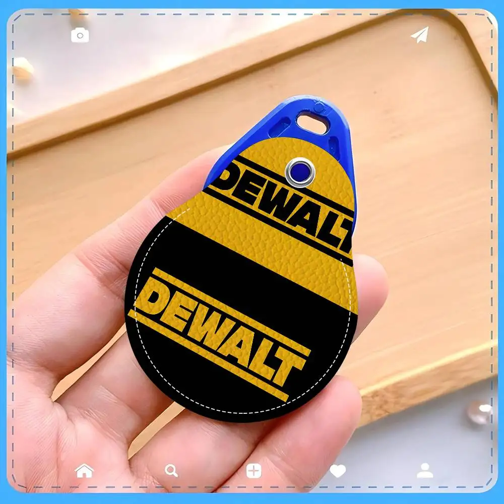D-DEWALTS الرجال والنساء العالمي مانع االصدأ المفاتيح بو الجلود حامل بطاقة الوصول قطرة مفتاح العلامة الدائري