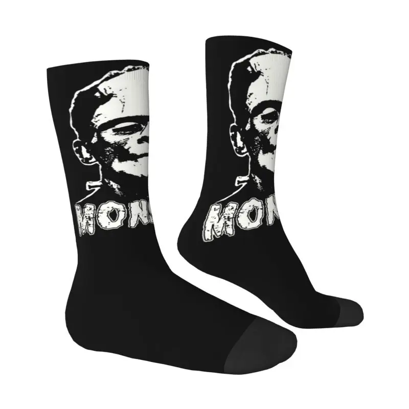 Cool Mens Frankenstein Monster Dress Socks Unisex Breathbale Warm 3D Printed Horror Film Crew Socks