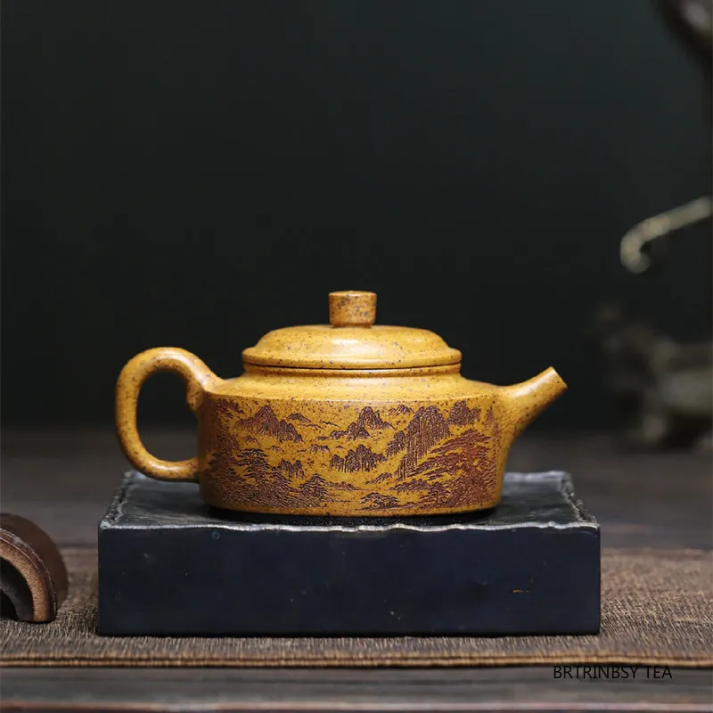 الصينية ييشينغ الأرجواني الطين إبريق الشاي التقليد اليدوية براد شاي الجمال الشاي Infuser غلاية الخام خام Zisha طقم شاي Teaware 220 مللي