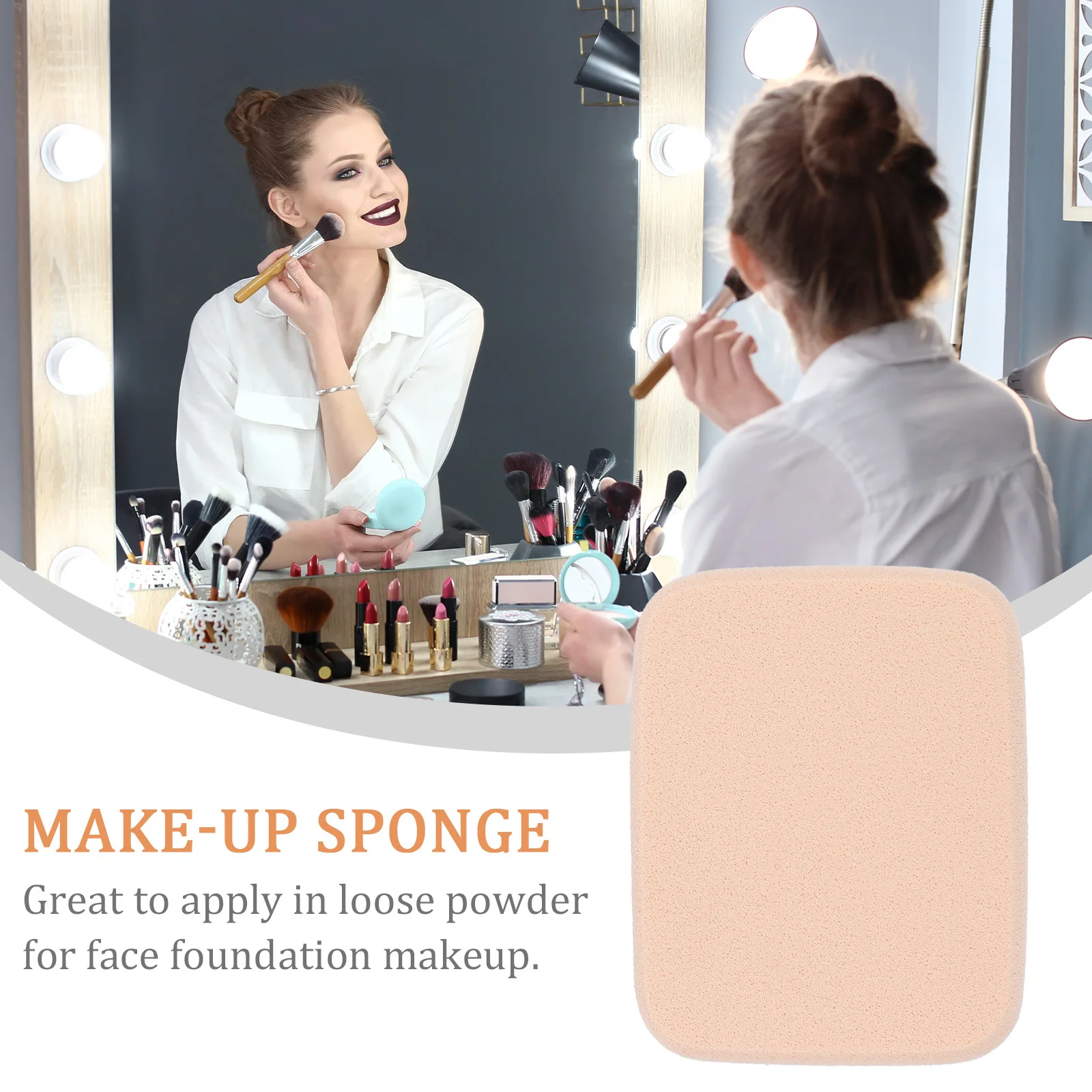 พัฟแต่งหน้า 2 ชิ้น พร้อมกล่องพกพา ฟองน้ำแต่งหน้าคุณภาพพรีเมียมสำหรับรองพื้นแบบแป้งพัฟ เครื่องมือสำหรับทาแป้งพัฟ