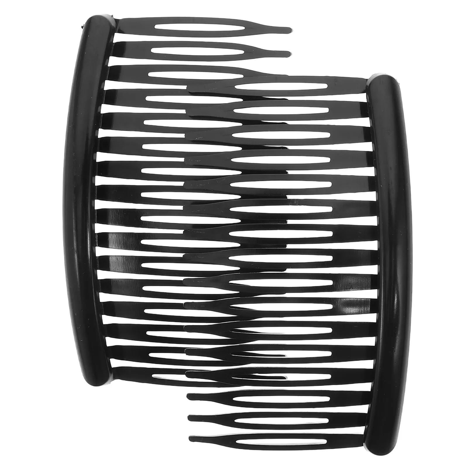 

2Pcs Women Hair Comb Black Plastic 8x5cm Secure for All Day Wear Prom Party Wedding Noble Fashion Accessory