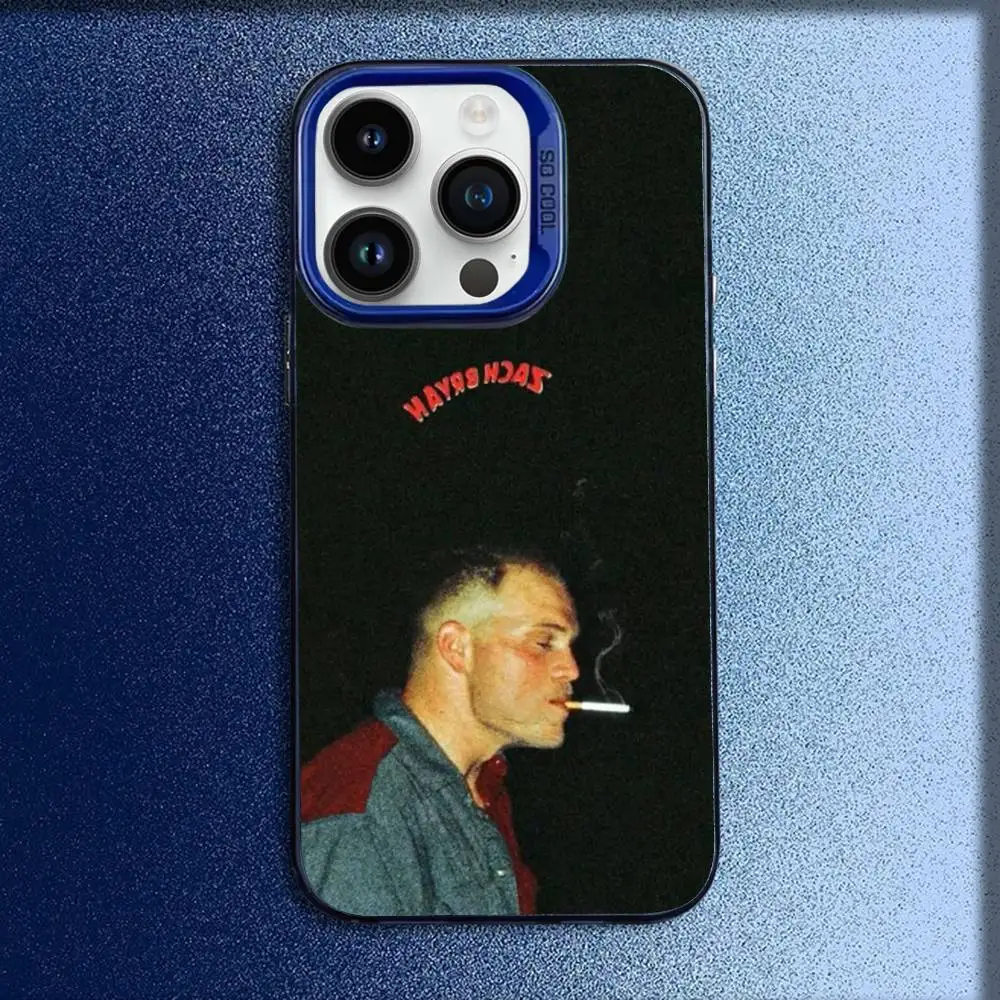 حافظة هاتف Singer Z-Zach Bryan لهاتف iPhone 16,15,14,13,12,11,Mini,Pro,E,MAX غطاء مقاوم للصدمات باللون الأزرق غير اللامع
