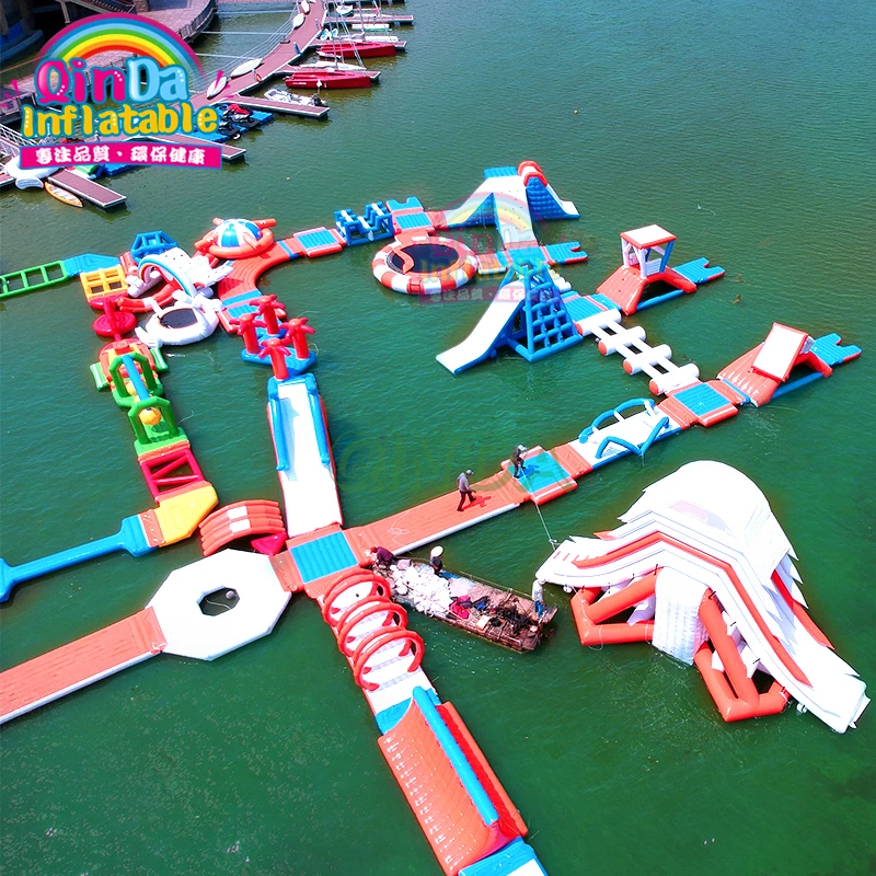 Floating Obstacle Course Inflatable Water Park Aqua Inflatable Water Sport Games