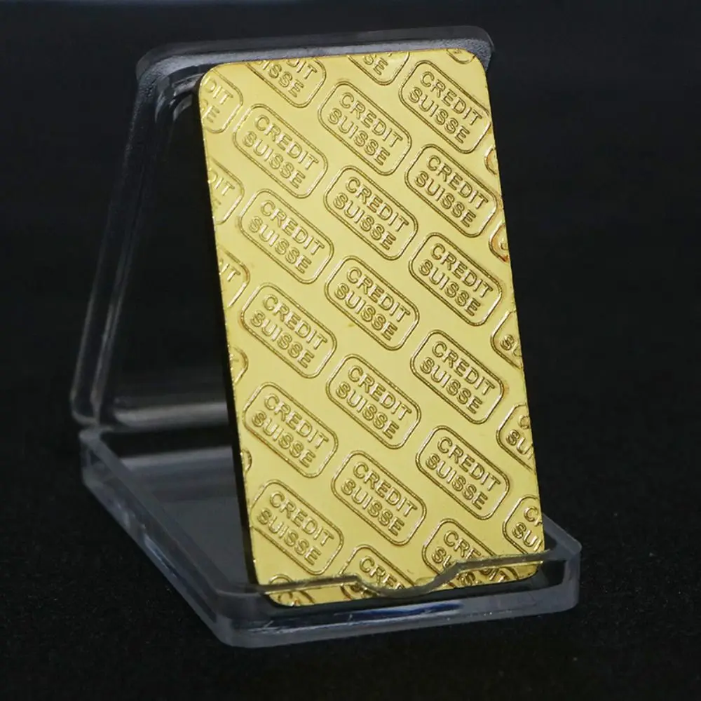 Laser Number Fine Gold Gold Plated Bullion Bar Modern Replica Swiss Bank Gold Bullion Bar Funny Commemorative Coin Gift