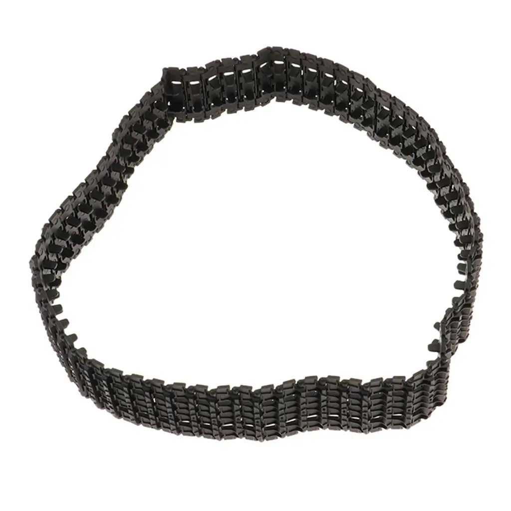Trilho de Borracha Preto Montado para Chassi de Tanque de Plástico, Correntes de Esteira Removíveis, Roda de Pedrail, Peças DIY para Robótica