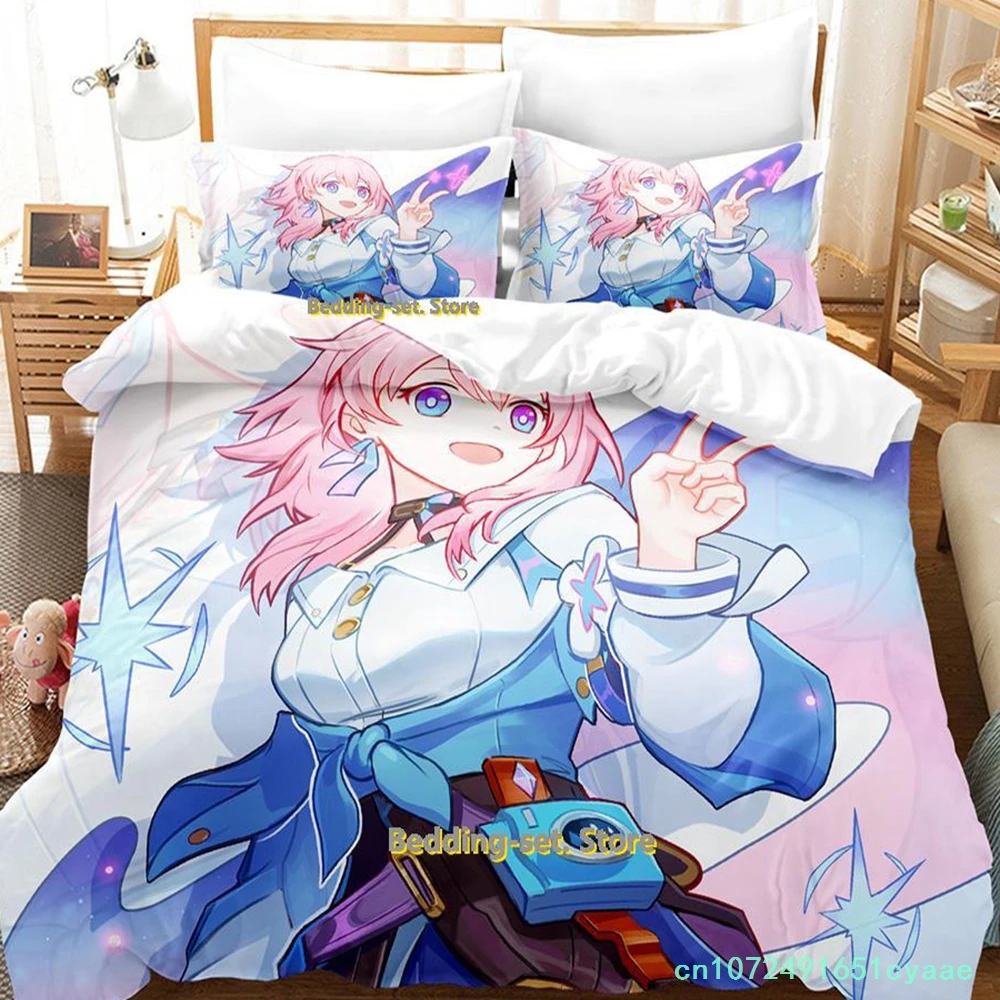 Honkai Star Rail Bedding Set Single Twin Full Queen King Size Bed Set Adult Kid Bedroom Duvetcover Sets Anime Parure De Lit Bed