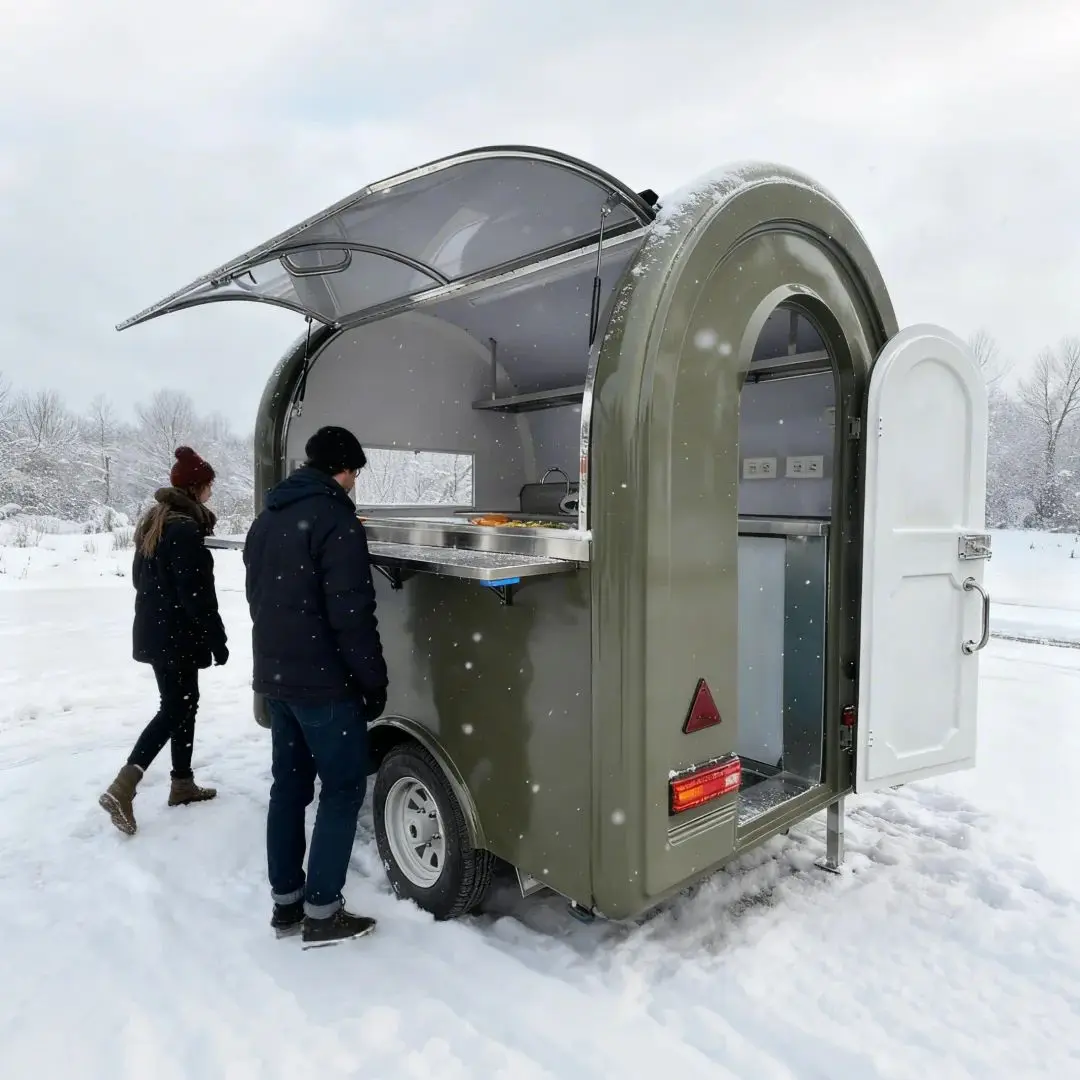 

Mini Mobile Hotdog Ice Cream Food Cart Trailer with Wheels Small Street Food Truck for Sale Cheap Price in USA