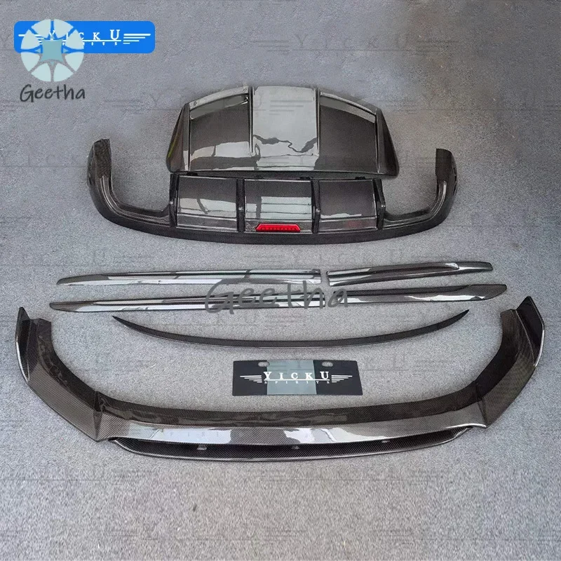 

YICKU Carbon Fiber Body Kit for Audi Q5L 2018-2022 Front Lip Side Skirt Rear Lip Spoiler Top Wing CF Rearview Mirror Housing Q5