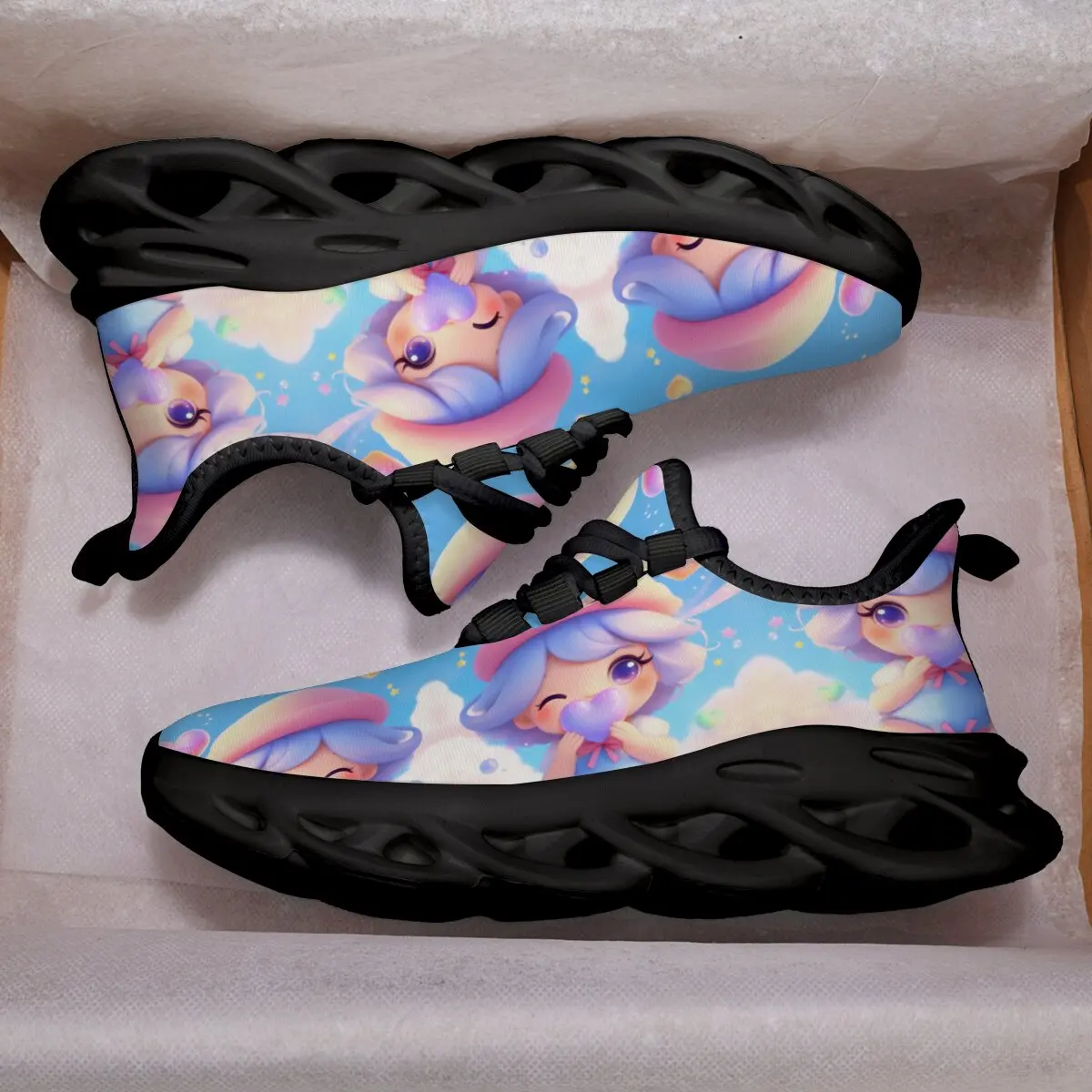 أحذية مسطحة للأطفال للأولاد والبنات أحذية رياضية ذات أربطة شبكية قابلة للتنفس ومختلطة الألوان