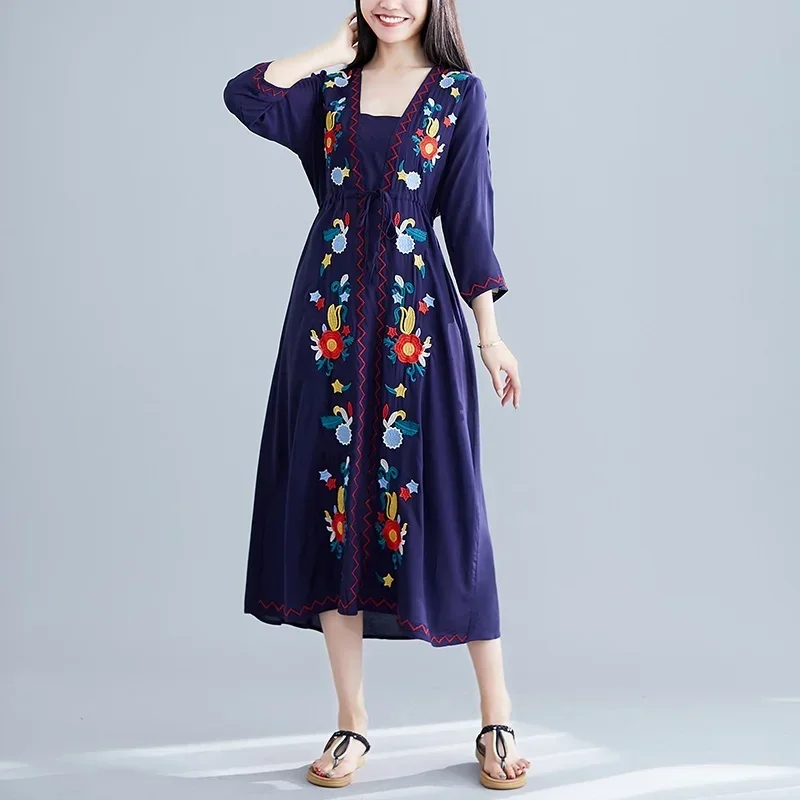 Cheongsam Qipao Chinese Robe Orienal Dress China Embroidery Traditional Chinese Clothing Qi Pao Ladies 2024 Summer Dresses 10524